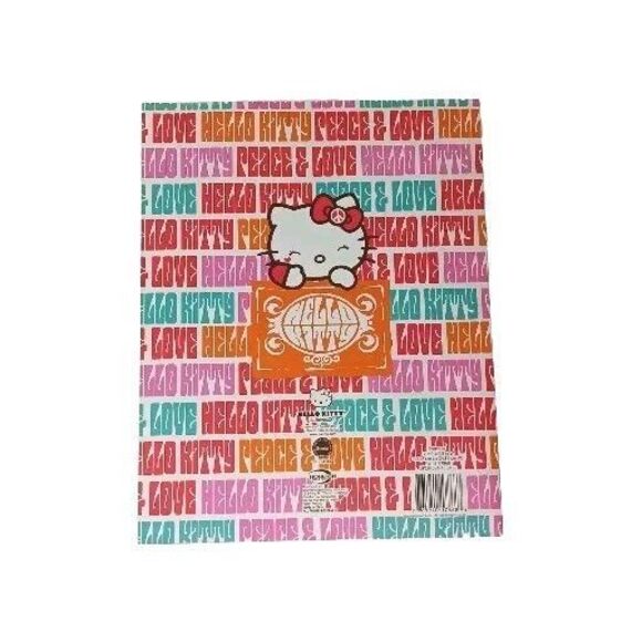Sanrio Hello Kitty Peace & Love 2 Pocket Folder Portfolio 2010 Pink Orange - Picture 2 of 9
